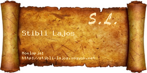 Stibli Lajos névjegykártya